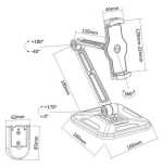 Techly 026371 desk wall support arm for tablet and ipad 4.7-12.9 full-motion black