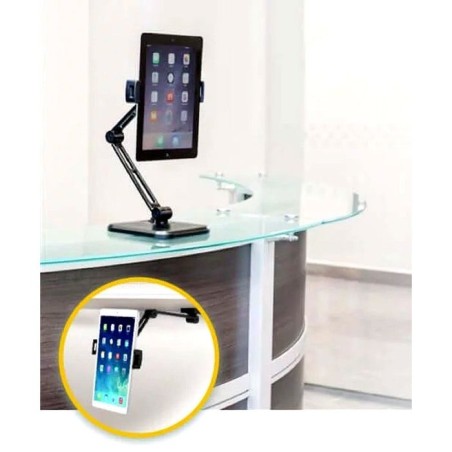 Techly 026371 desk wall support arm for tablet and ipad 4.7-12.9 full-motion black