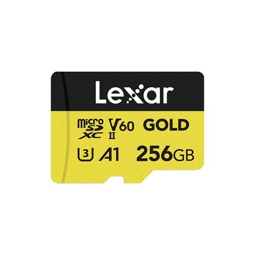 Lexar 256gb microsdxc professional gold uhs-ii a1 c10 u3 v60