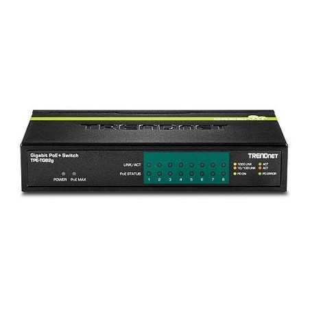 Trendnet tpe-tg82g switch gigabit ethernet (10/100/1000) negro energía sobre ethernet (poe)