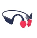 Auriculares inalámbricos deportivos de conducción ósea leotec osea kuri con micrófono bluetooth azules y rojos