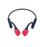 Auriculares inalámbricos deportivos de conducción ósea leotec osea kuri con micrófono bluetooth azules y rojos