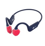 Auriculares inalámbricos deportivos de conducción ósea leotec osea kuri con micrófono bluetooth azules y rojos