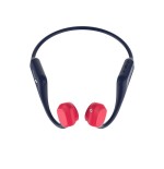 Auriculares inalámbricos deportivos de conducción ósea leotec osea kuri con micrófono bluetooth azules y rojos