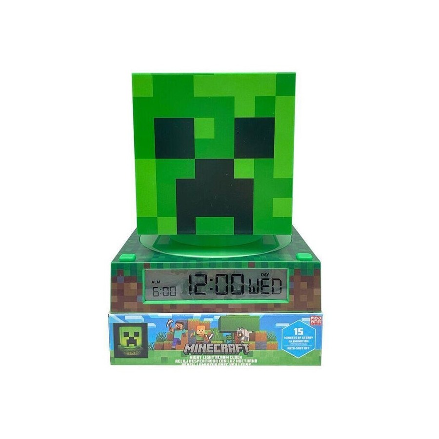 Lámpara 3d con despertador minecraft