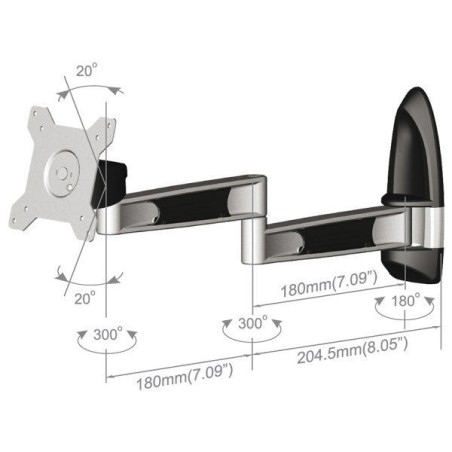 Soporte de pared tronje ar210, 15-2x, max.12kg  61 cm [24]