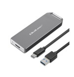 Qoltec 52266 mini enclosure m.2 ssd drive nvme pcie usb 3.1 super speed 10gb s 2tb silver