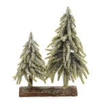 Set de dos mini arboles en base de madera 28x16x28cm