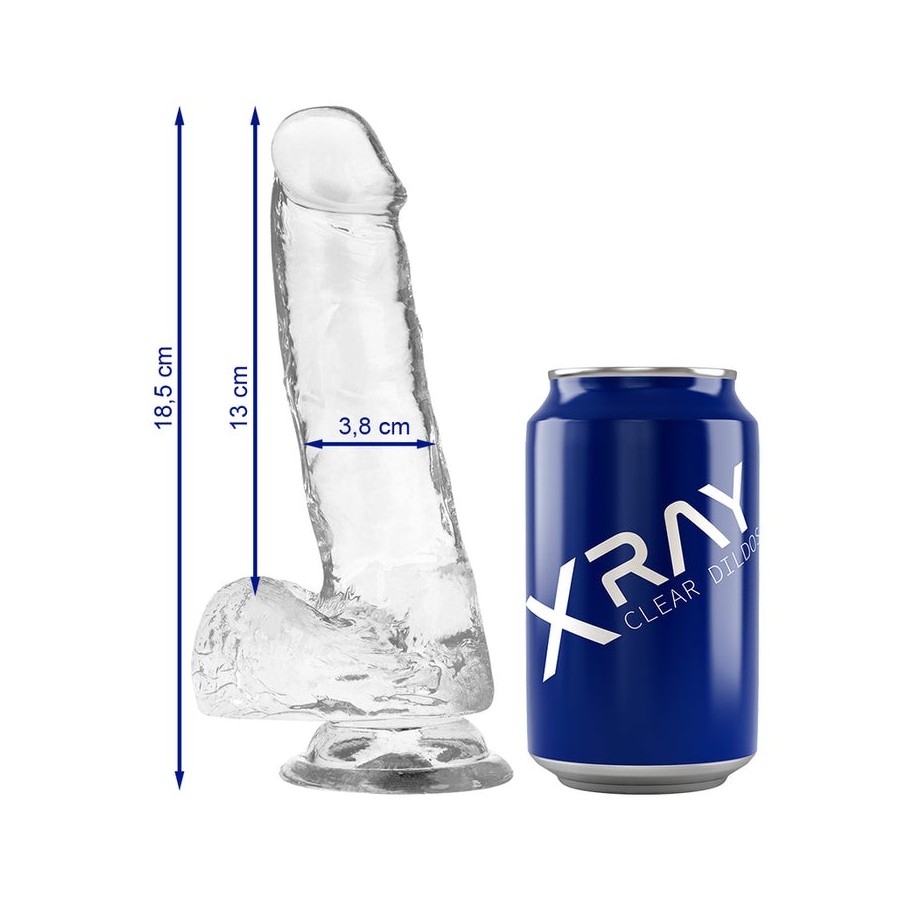 X ray - clear dildo realista transparente 18.5 cm -o- 3.8 cm