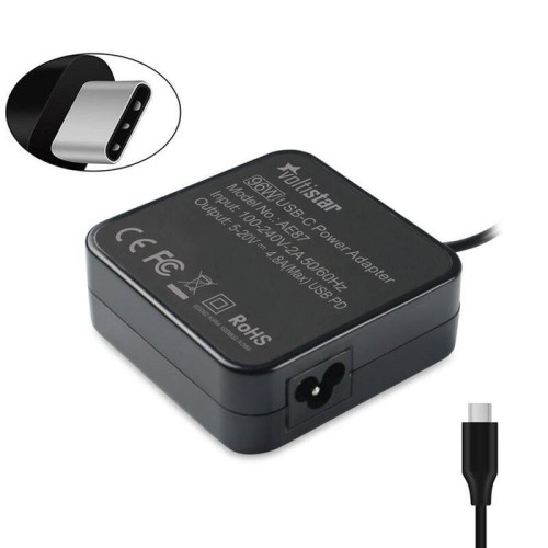 Cargador para portátil apple macbook air pro ipad usb c 96w negro