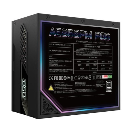 Fuente alimentacíon gigabyte netzteil ae850pm pg5 850watt