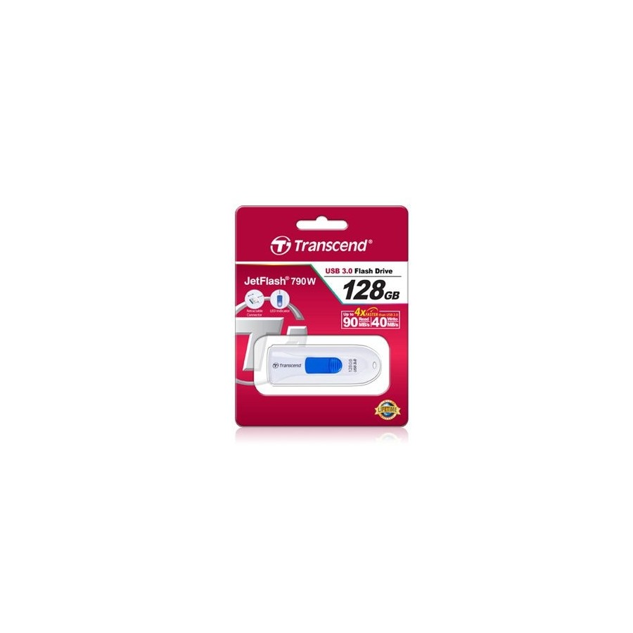 Pendrive transcend 128gb jetflash 790 usb3.0 weiss