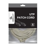 Cable red gembird utp cat6 20m cobre gris
