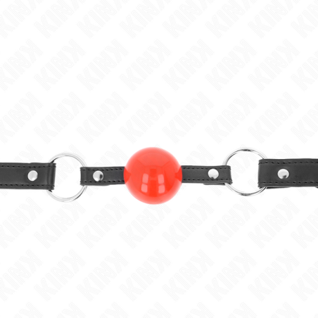 Kink - mordaza de bola 4 cm con candado bola roja correa negra 60 x 2 cm