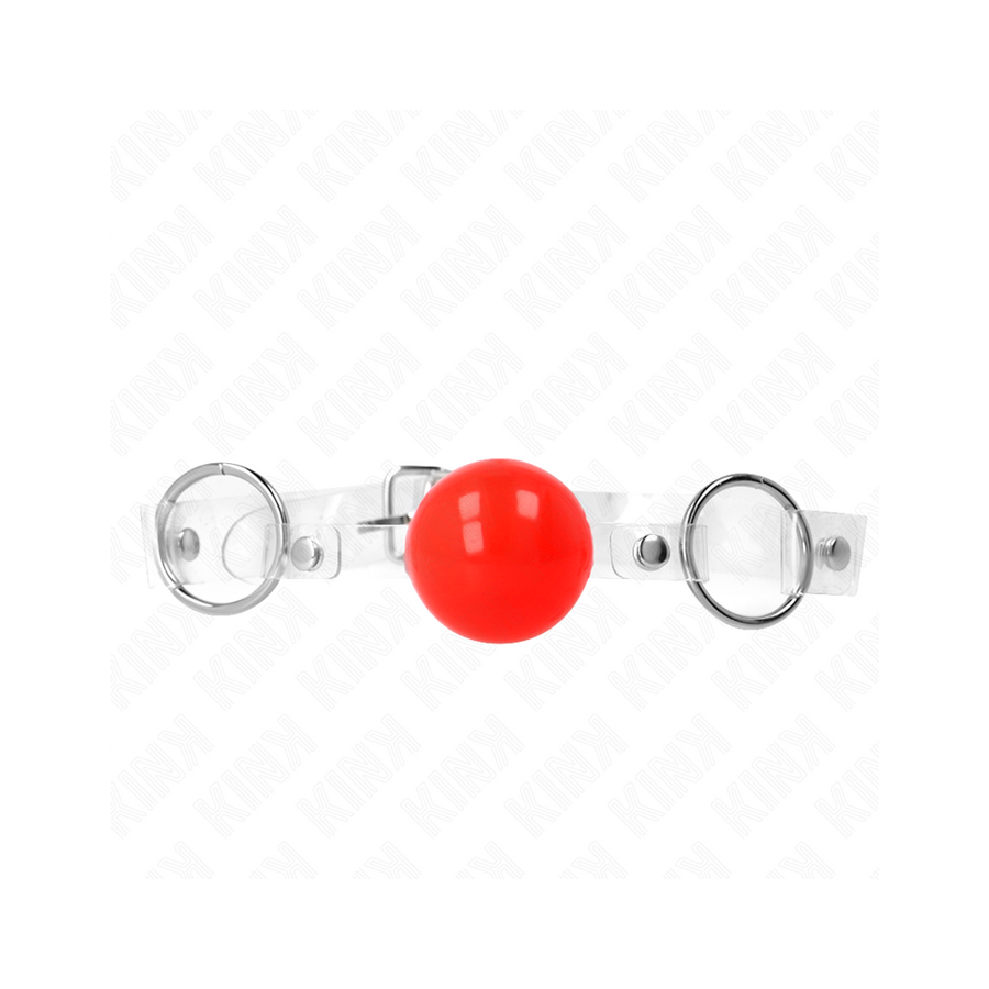 Kink - mordaza de bola roja de pvc transparente ajustable