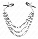 Kink - pinzas para pezones con triple cadena negro 20/23/28 cm