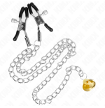 Kink - pinzas para pezones con campana cascabel dorado y cadena 30 cm