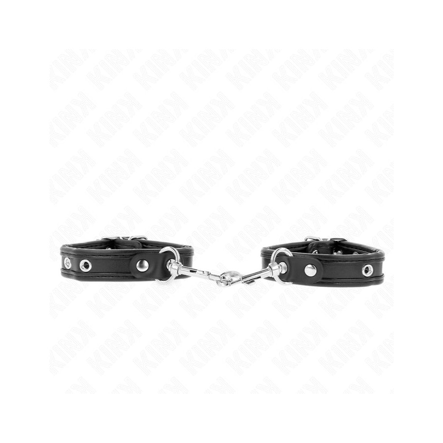 Kink - muñequeras mini negro con tachuelas ajustable 16-22 cm x 2 cm
