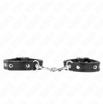 Kink - muñequeras mini negro con tachuelas ajustable 16-22 cm x 2 cm