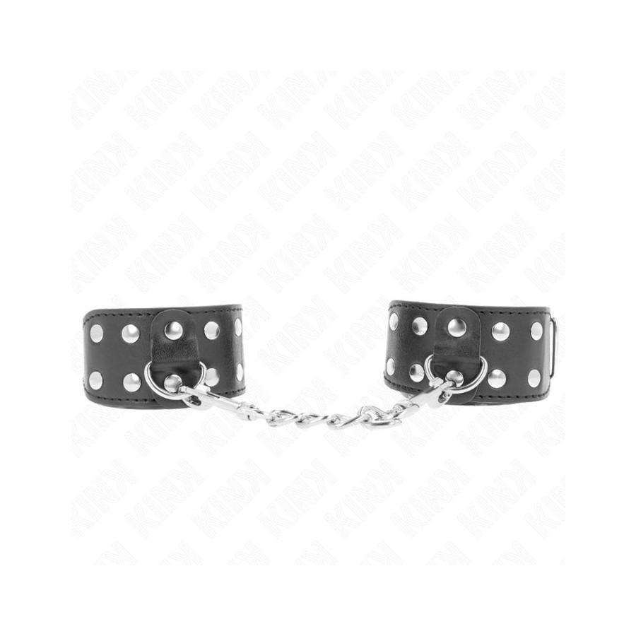 Kink - muñequeras con doble línea de tachuelas ajustable negro