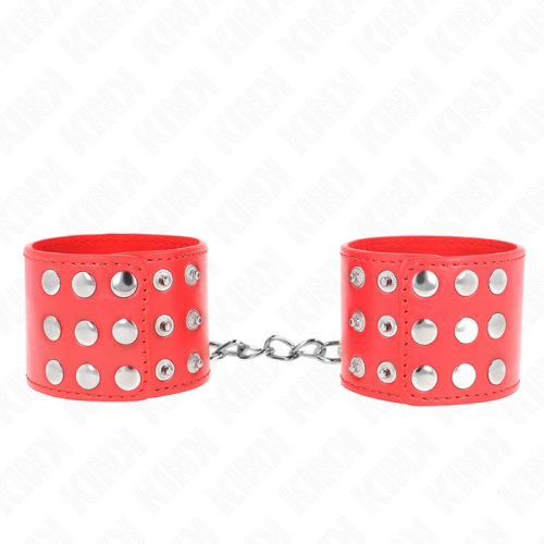 Kink - muñequeras con cierre a presión ajustable rojo 19-24 cm x 5.5 cm