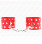Kink - muñequeras con cierre a presión lleno de tachuelas ajustable rojo 19-24 cm x 5.5 cm