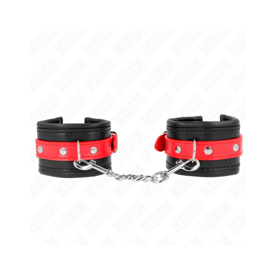 Kink - muñequeras negro con correa rojo ajustable 17-28 cm x 6 cm