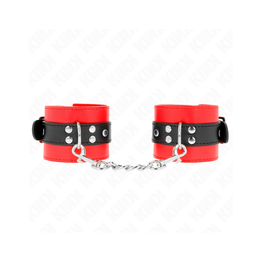 Kink - muñequeras rojo con correa negro ajustable 17-28 cm x 6 cm
