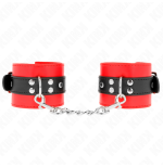Kink - muñequeras rojo con correa negro ajustable 17-28 cm x 6 cm