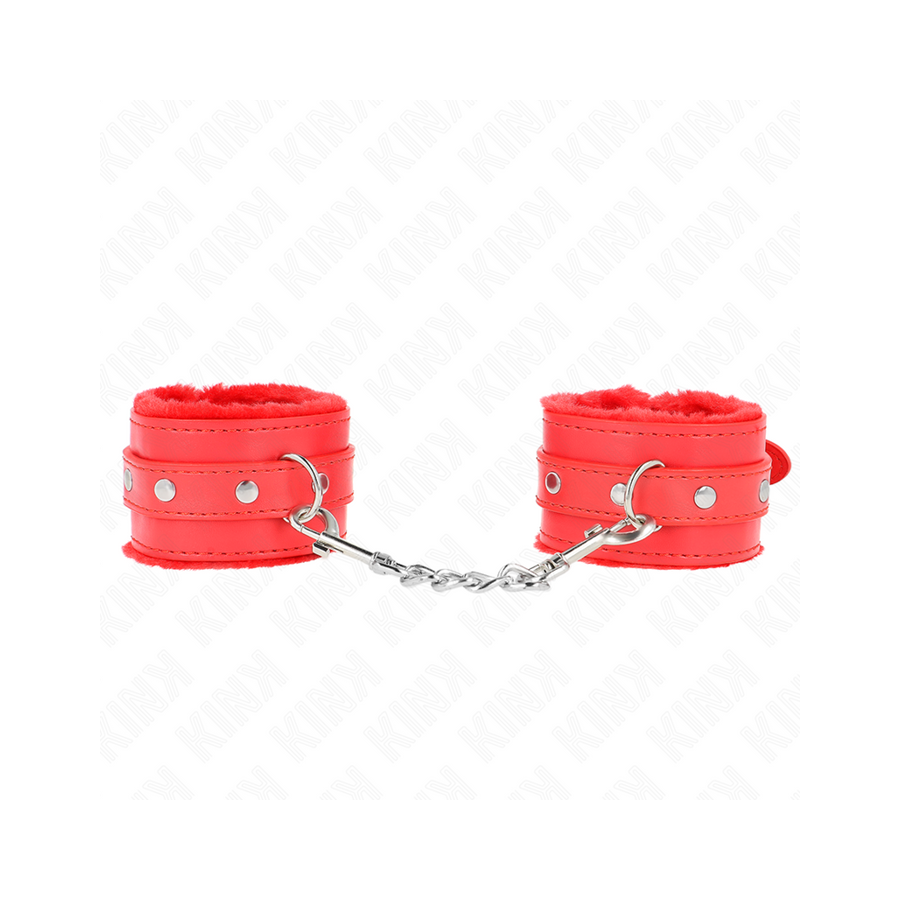 Kink - muñequeras forradas premium rojo con correa rojo ajustable 17-29 cm x 6 cm
