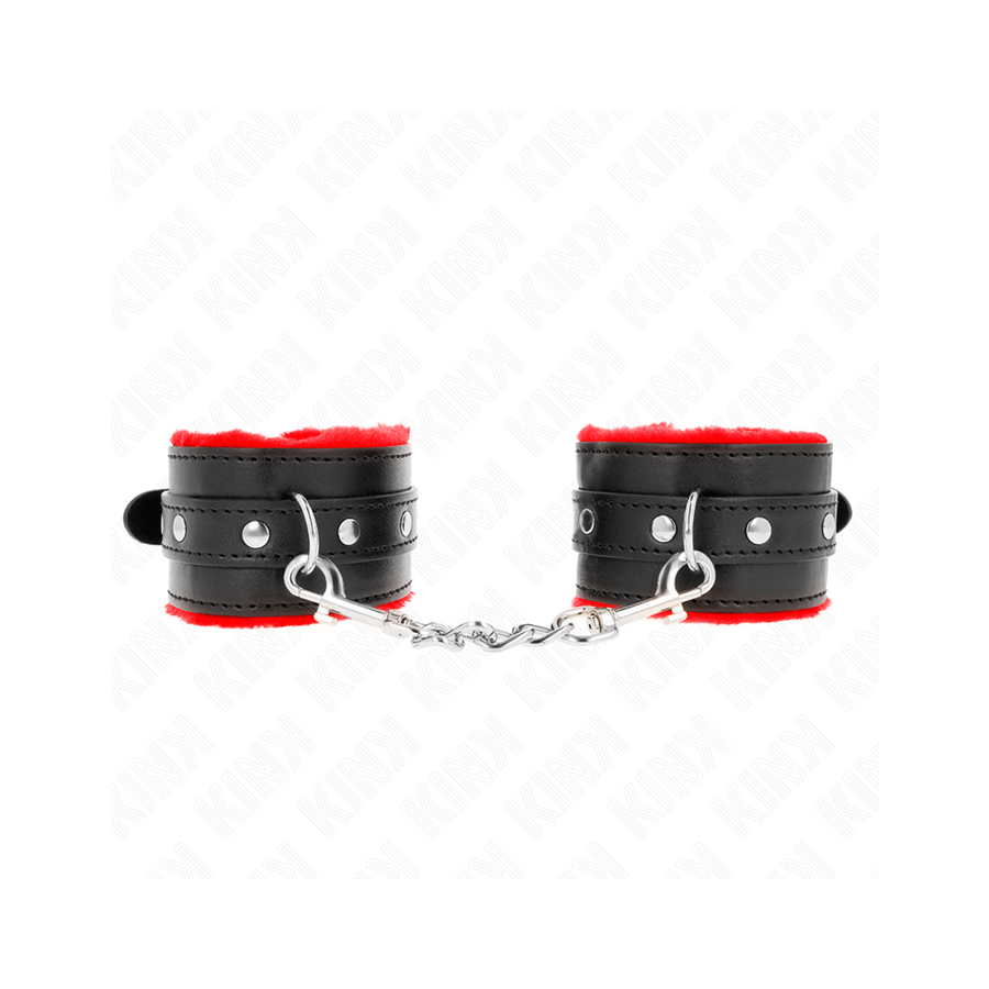Kink - muñequeras forradas premium rojo con correa negro ajustable 17-29 cm x 6 cm