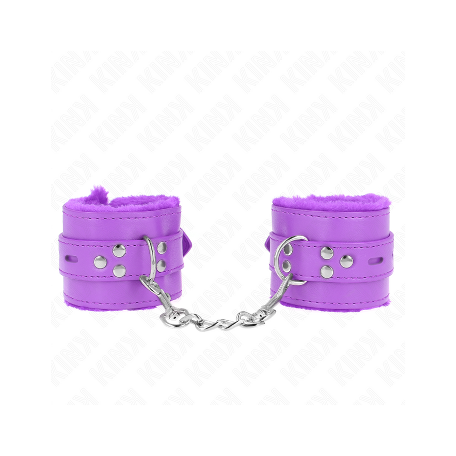Kink - muñequeras forradas con agujeros cuadrados violeta y correa violeta ajustable 17-29 cm x 6 cm