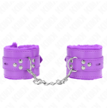 Kink - muñequeras forradas con agujeros cuadrados violeta y correa violeta ajustable 17-29 cm x 6 cm