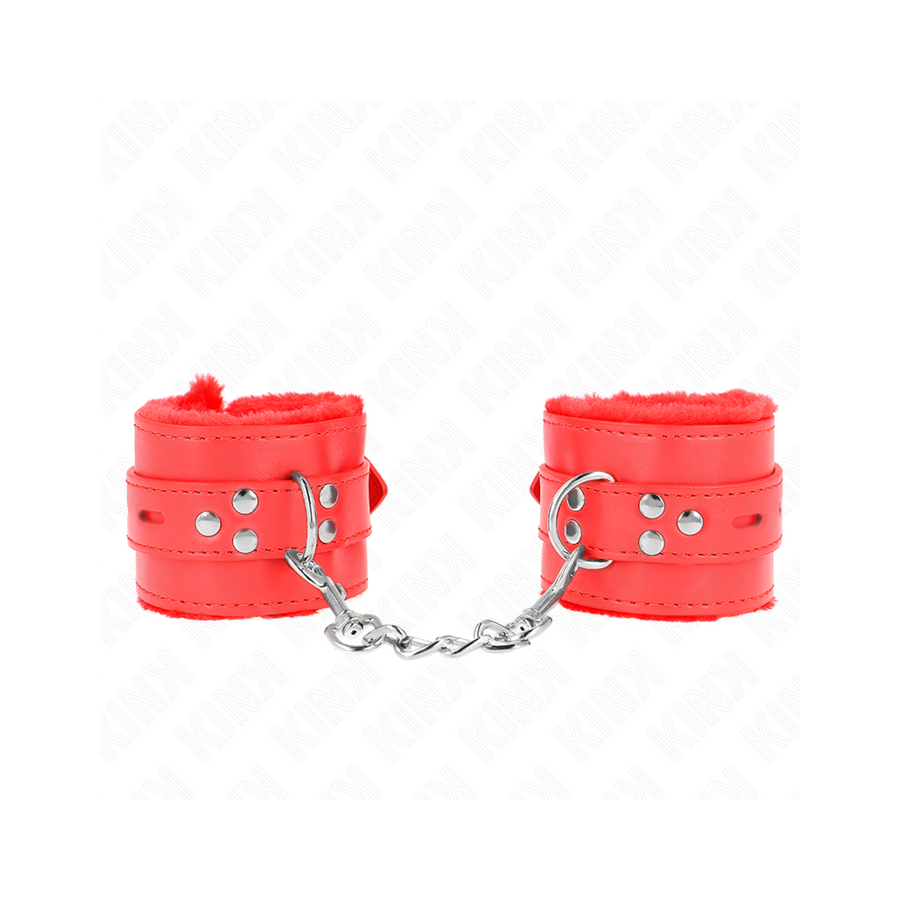 Kink - muñequeras forradas con agujeros cuadrados rojo y correa rojo ajustable 17-29 cm x 6 cm