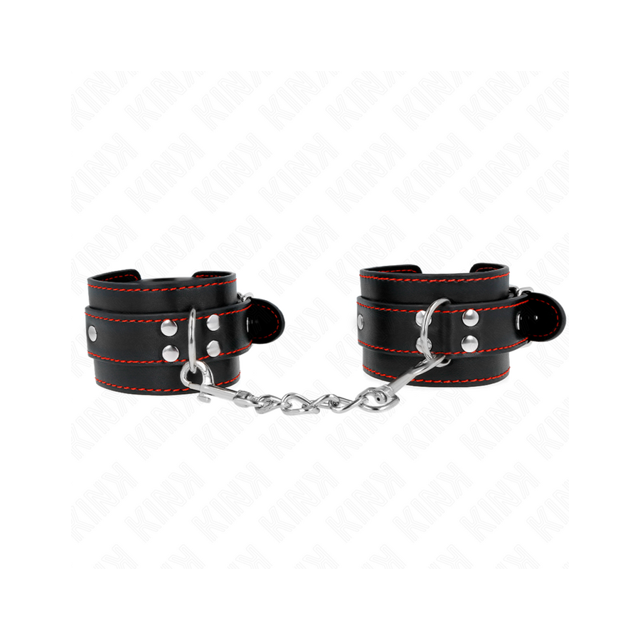 Kink - muñequeras negro con detalles en rojo ajustable 20-28 cm x 5.5 cm