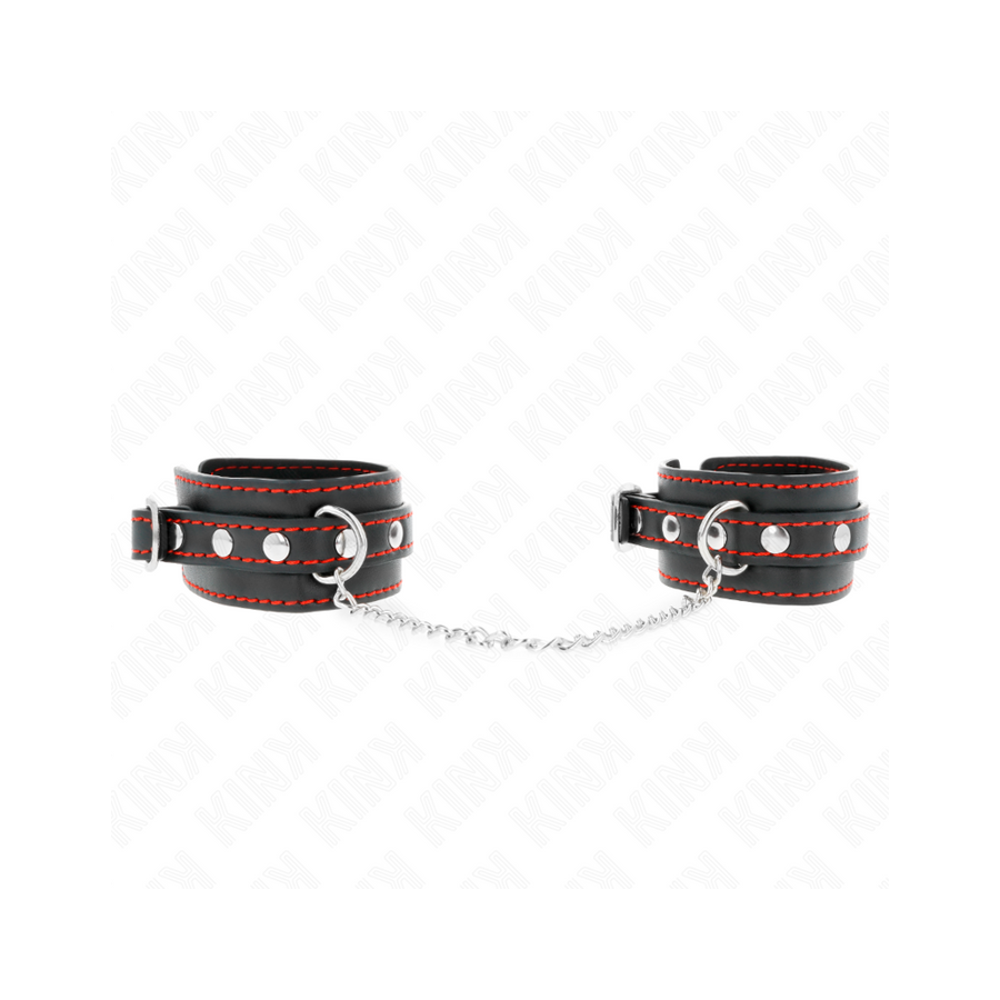 Kink - muñequeras pequeña negro con detalles en rojo ajustable 14-24 cm x 3.5 cm