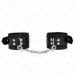 Kink - muñequeras de nylon negro con correa cuero negro ajustable 19-29 cm x 5.1 cm