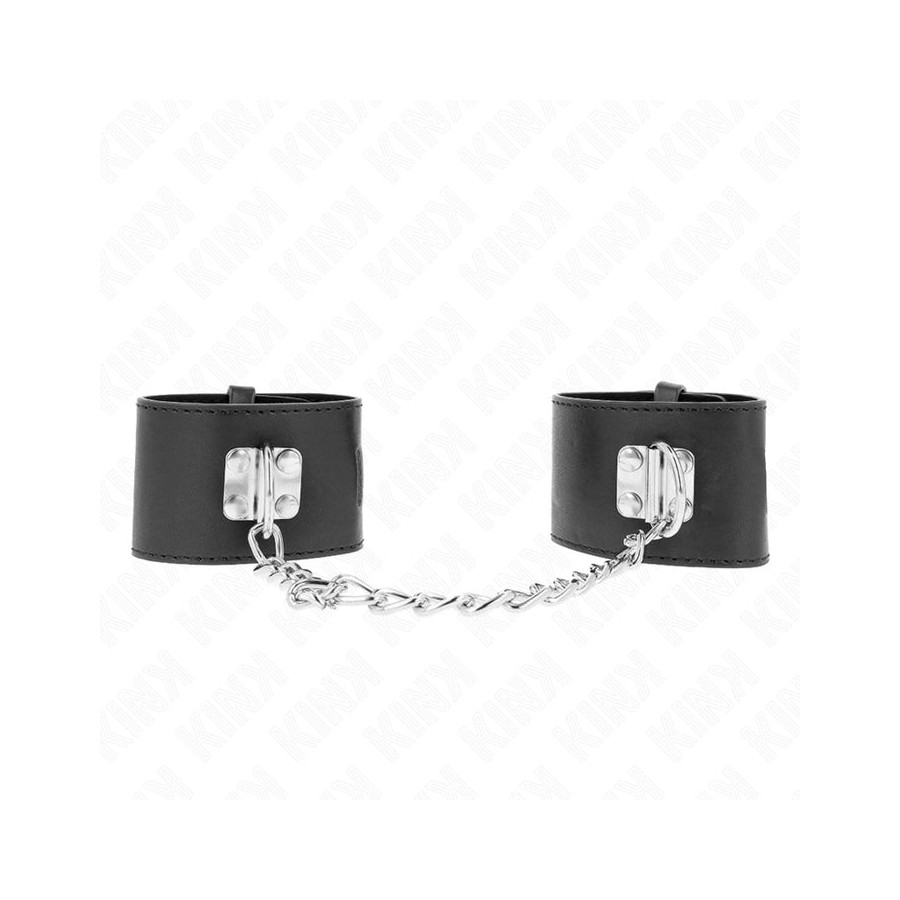 Kink - muñequeras fijas con cadena 30 cm y cierre candado negro ajustable 16-23 cm x 5.5 cm