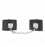 Kink - muñequeras fijas con cadena 30 cm y cierre candado negro ajustable 16-23 cm x 5.5 cm