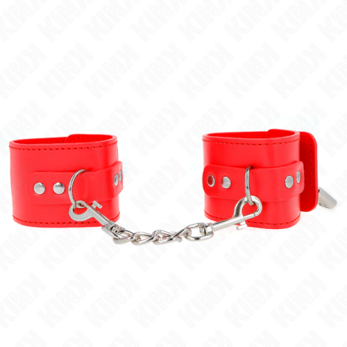 Kink - muñequeras con cierre candado rojo ajustable 16-23 cm x 5.5 cm
