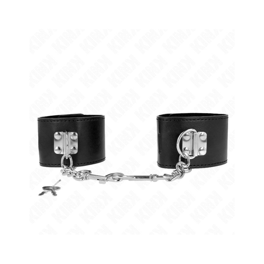 Kink - muñequeras con cierre candado negro ajustable 16-23 cm x 5.5 cm