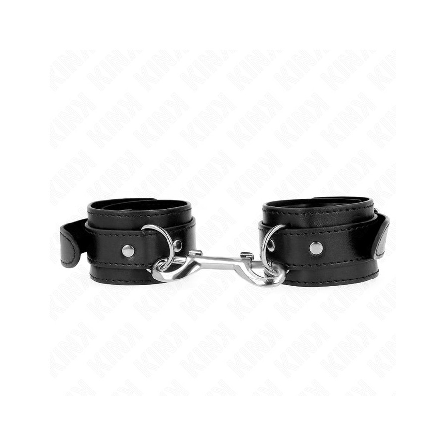 Kink - muñequeras simples con fila de remaches negro ajustable 17-28 cm x 5 cm