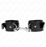 Kink - muñequeras simples con fila de remaches negro ajustable 17-28 cm x 5 cm