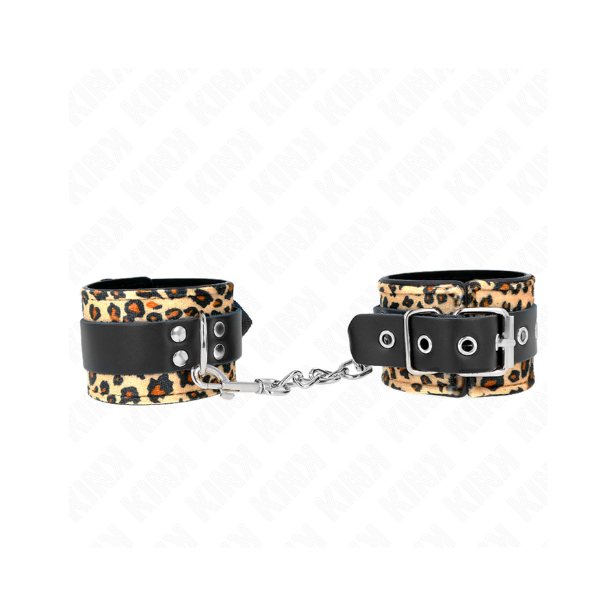 Kink - muñequeras de cuero estilo leopardo ajustable 18-29 cm x 5.5 cm