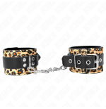Kink - muñequeras de cuero estilo leopardo ajustable 18-29 cm x 5.5 cm