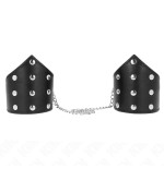 Kink - muñequeras estilo puntiagudo negro con cadena ajustable 17-23 cm x 8.5 cm