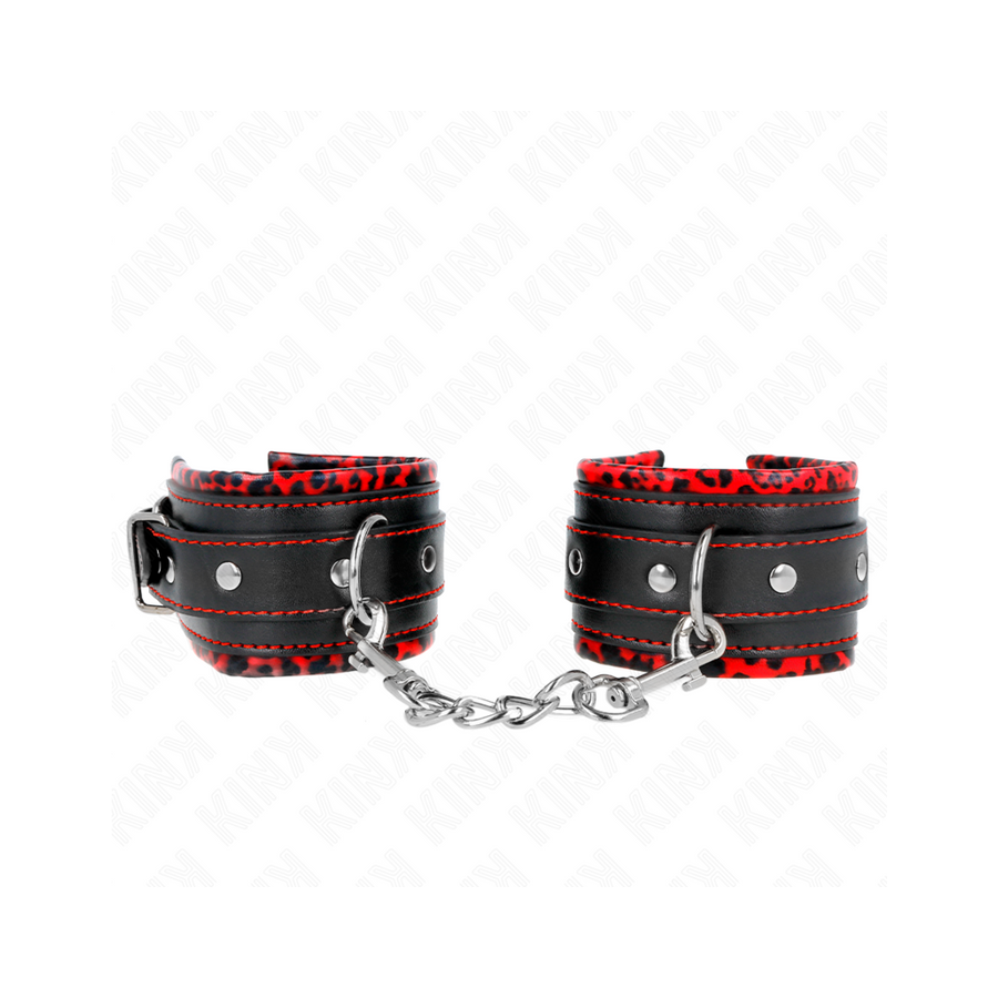Kink - muñequeras forradas rojo / negro ajustable 17-29 cm x 6 cm