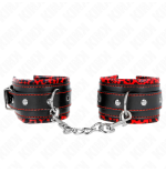 Kink - muñequeras forradas rojo / negro ajustable 17-29 cm x 6 cm