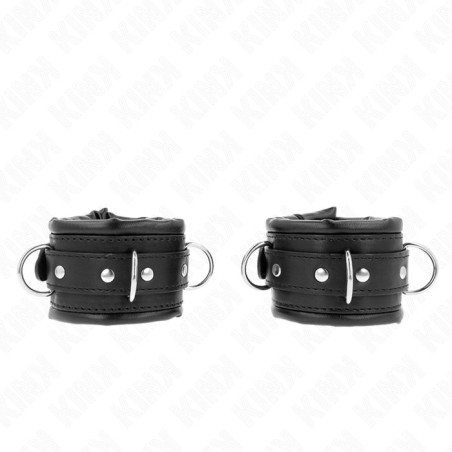 Kink - muñequeras estilo heavy forro negro ajustable 20-30 cm x 6 cm
