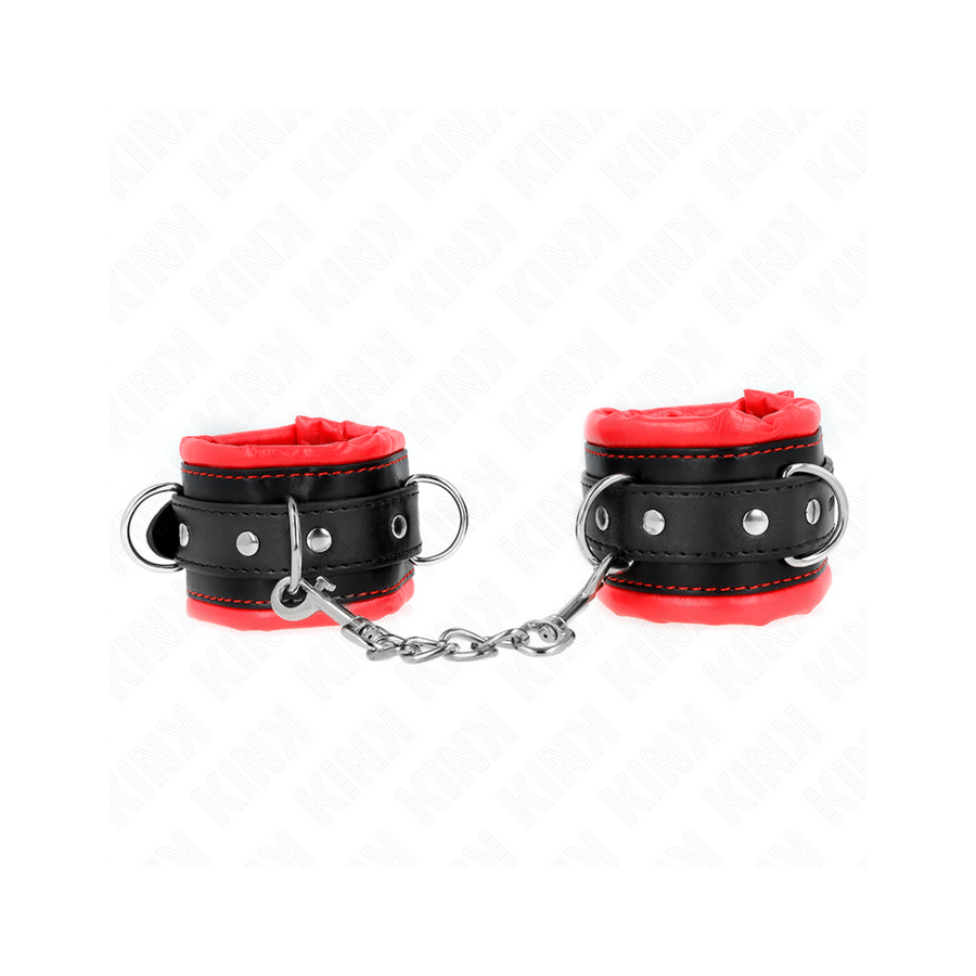 Kink - muñequeras estilo heavy forro rojo ajustable 20-30 cm x 6 cm